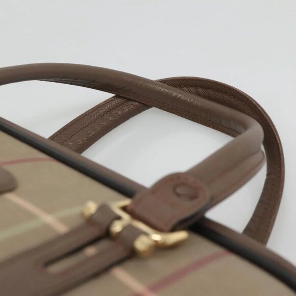Burberrys Hand Bag Canvas Brown Gold Auth mr1221 - Picture 9 of 16